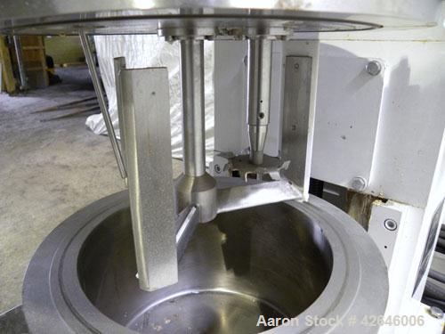Used Premier Mill Prem-A-Mix ESD Dual Shaft Disperser, model ESD/1/2, 316 stainless steel. 2 Gallon working capacity, 2-3/4 total. Stainless steel jacketed mixing can 10-1/2" diameter x 7" deep, inte...