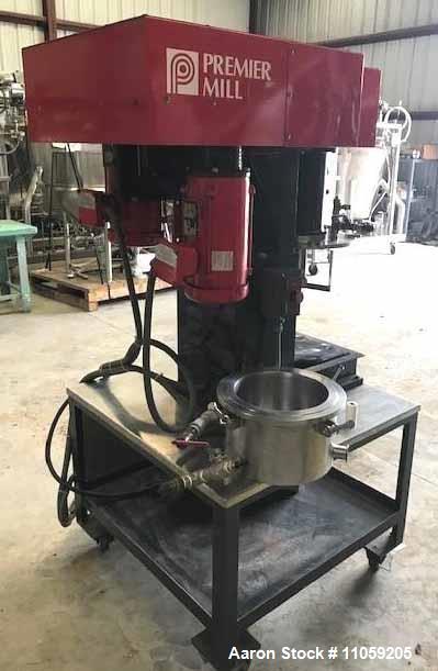 Used Premier Mill Dual Shaft Vacuum Mixer, 2 Gallon. Model ESD/V-2/1