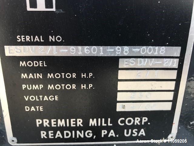Used- Premier Mill Dual Shaft Vacuum Mixer, 2 Gallon. Model ESD/V-2/1