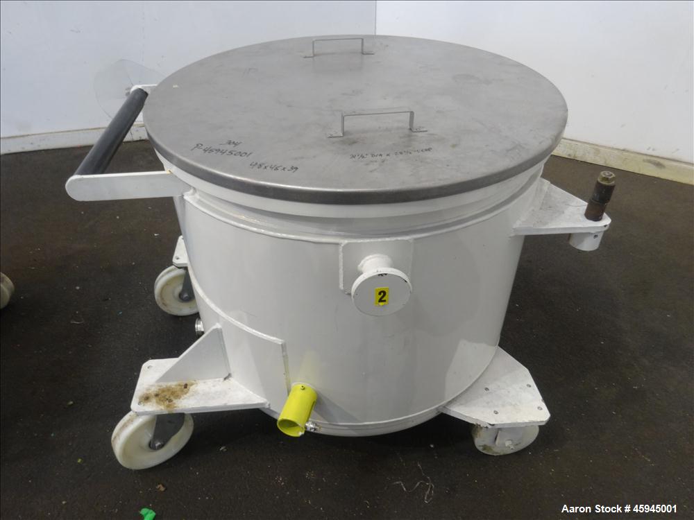 Used Premier Mill Triple Shaft Hidrobot Planetary Mixer, Model MPVDV-360. Approximately 96 gallon total capacity. 304 stainless steel contact parts. With (3) jacketed mix cans, each approx. 31 " ID x...