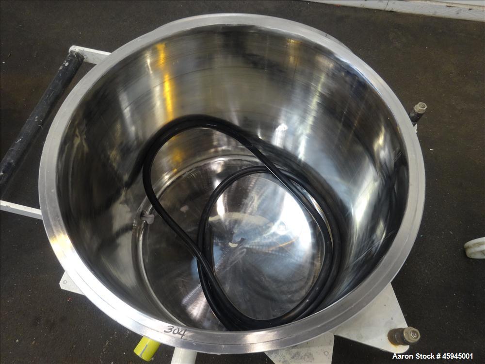 Used Premier Mill Triple Shaft Hidrobot Planetary Mixer, Model MPVDV-360. Approximately 96 gallon total capacity. 304 stainless steel contact parts. With (3) jacketed mix cans, each approx. 31 " ID x...