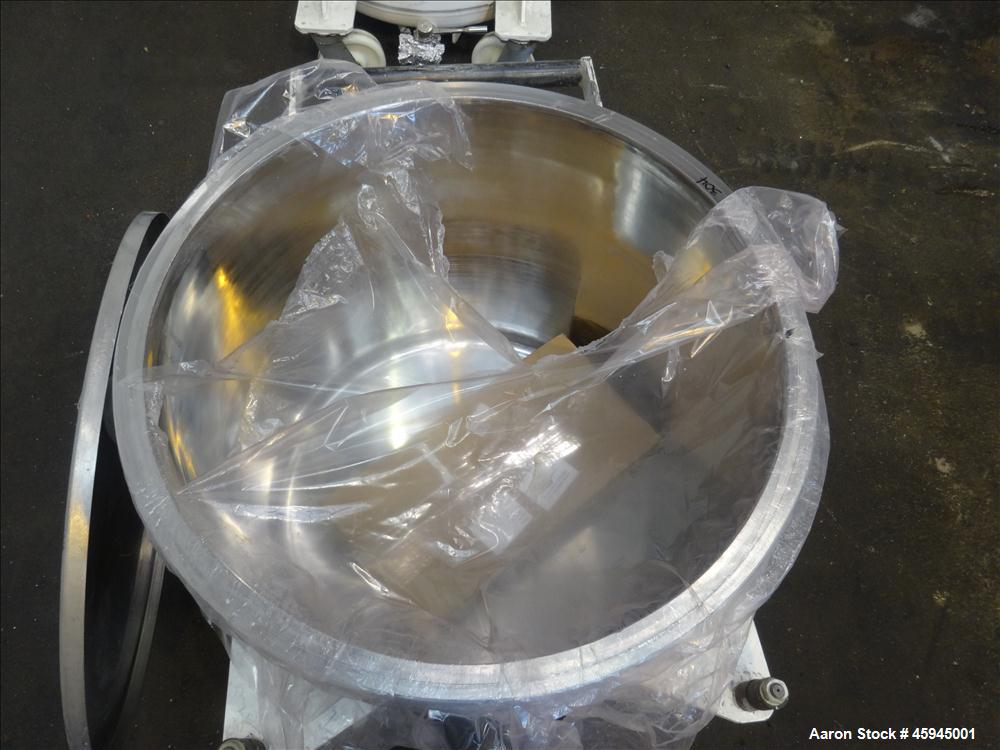 Used Premier Mill Triple Shaft Hidrobot Planetary Mixer, Model MPVDV-360. Approximately 96 gallon total capacity. 304 stainless steel contact parts. With (3) jacketed mix cans, each approx. 31 " ID x...