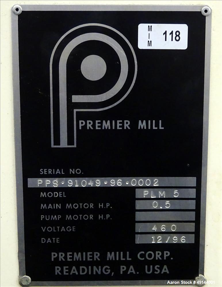 Used Premier Mill Planetary Mixer, Model PLM5