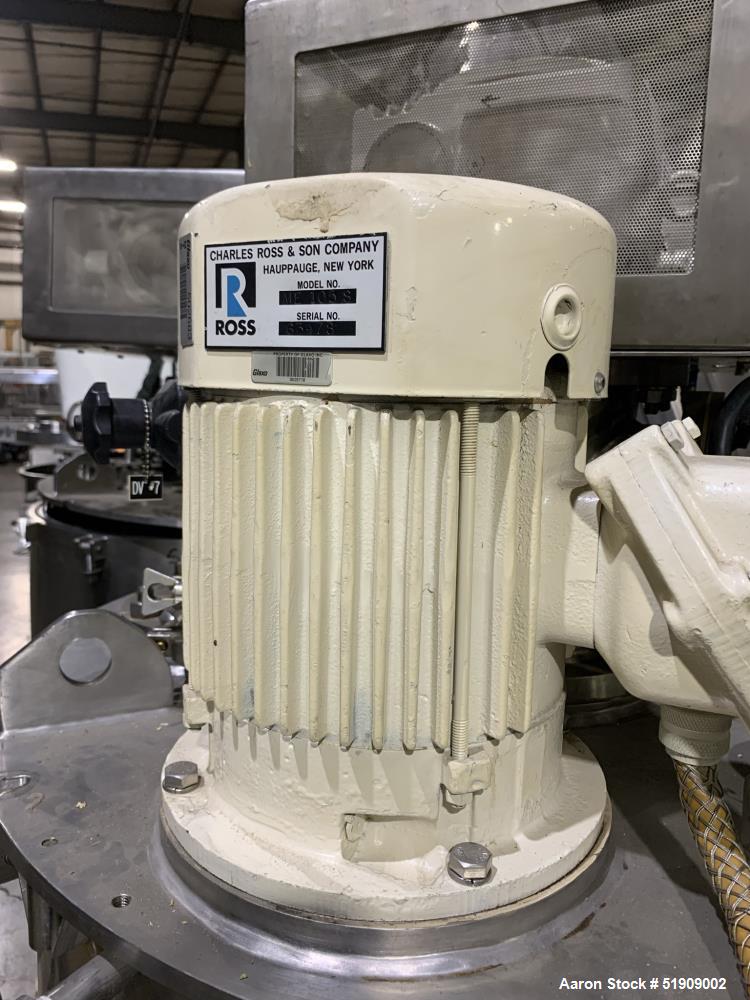 Used Ross Planetary Mixer, Model: 400 liter vessel, 316L Stainless Steel. 400L (105 Gal) working capacity. Approximately 32" diameter x 35" straight side. Flat top, dished bottom. Internal design pre...