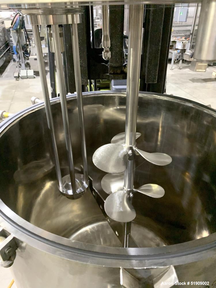 Used Ross Planetary Mixer, Model: 400 liter vessel, 316L Stainless Steel. 400L (105 Gal) working capacity. Approximately 32" diameter x 35" straight side. Flat top, dished bottom. Internal design pre...