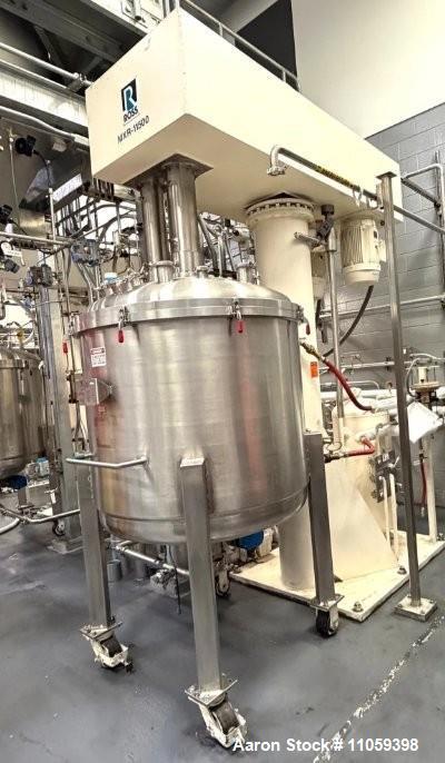 Used ROSS CDA-300 Dual Shaft Vacuum Mixer with High Shear Disperser and Sweep Agitator – 300 Gallon Jacketed Mixing System