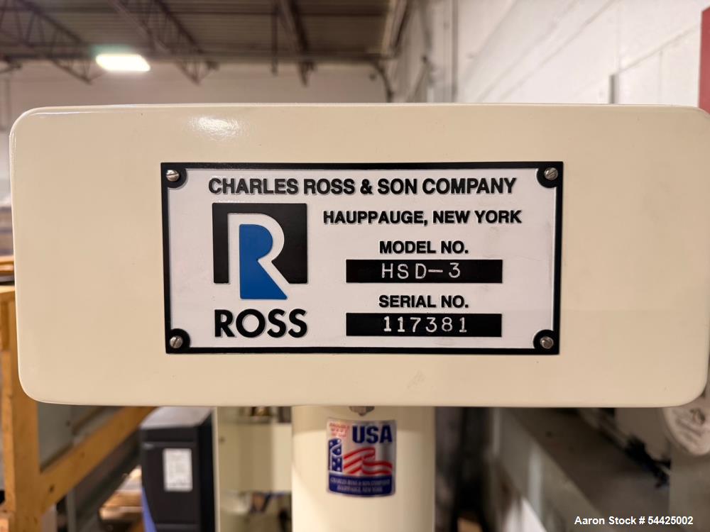 Used Charles Ross High Speed disperser, Model HSD-3, Single Shaft.