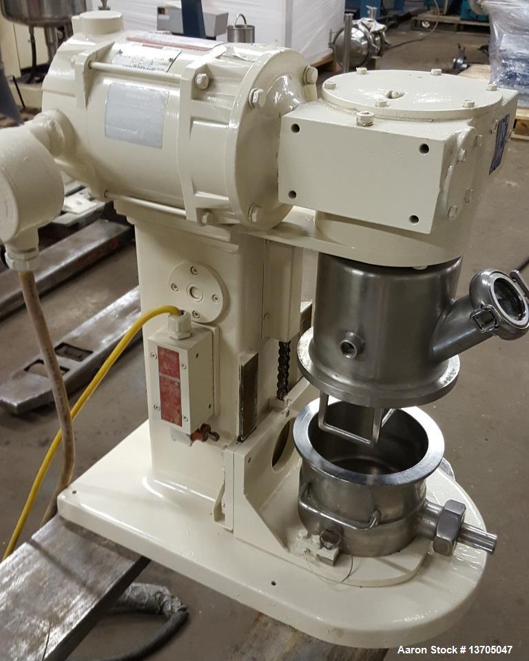 Used Ross Double Planetary Mixer, Model LDM-1QT. Vacuum, sanitary stainless steel construction. 1/2 to 1 quart mixing capacity. 1 quart total capacity. Stainless mix can with Cove type plug valve. Un...