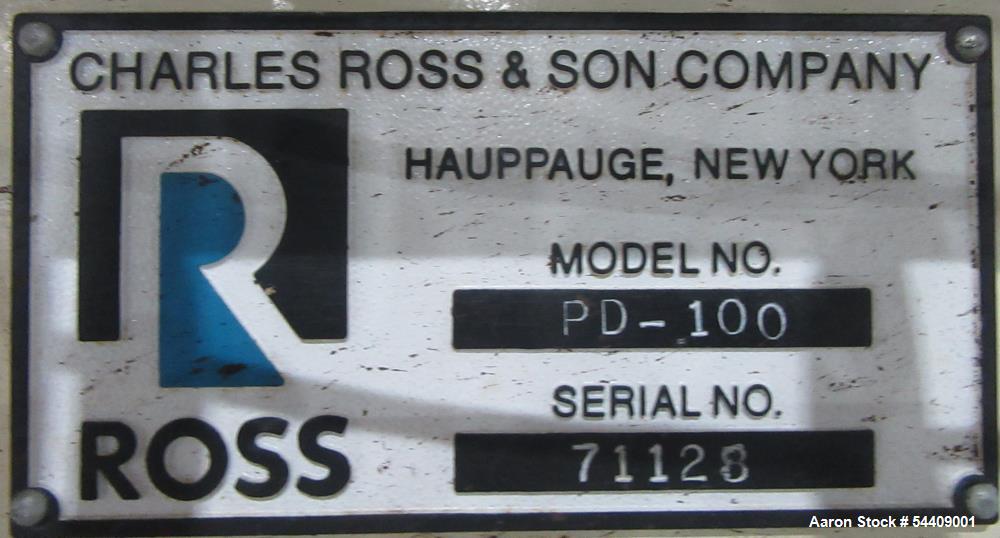 100 Gallon Used Ross Planetary Mixer Model PD-100 Stainless Steel Vacuum Mixer