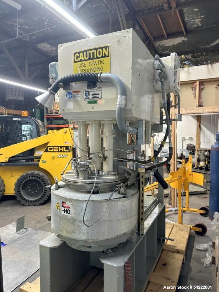 Used Ross Vacuum Mixer, Model PVM10. 10 gallon capacity. Triple shaft. Explosion proof. 3/60/480V. Previously used for chemicals.