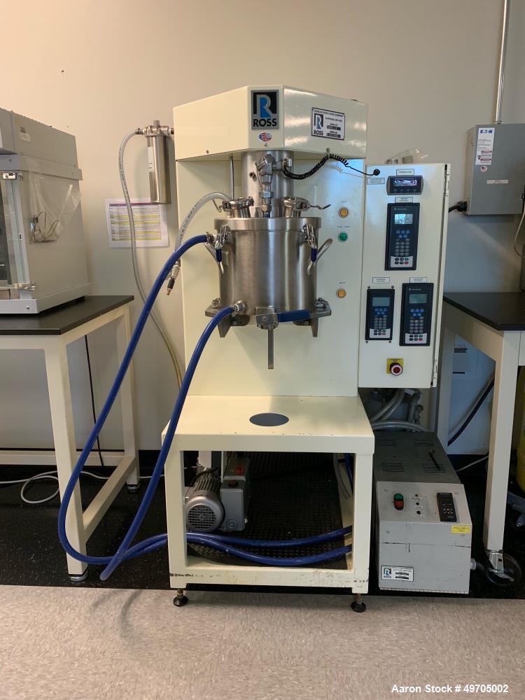 Used Ross Vera Mix, Model VMC-2. 304 Stainless Steel. Triple agitation. (1) Anchor agitator, 3-wing anchor blade, stainless steel with Teflon side scraper, 7/8" stainless steel shaft, 14-140 rpm. (1)...