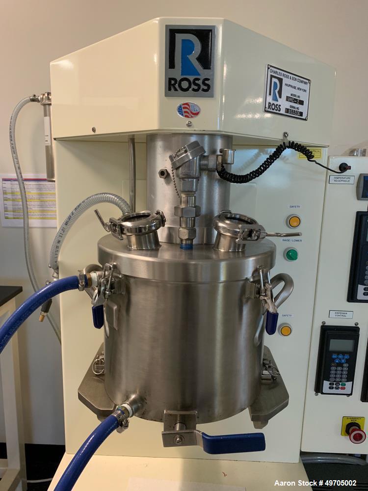 Used Ross Vera Mix, Model VMC-2. 304 Stainless Steel. Triple agitation. (1) Anchor agitator, 3-wing anchor blade, stainless steel with Teflon side scraper, 7/8" stainless steel shaft, 14-140 rpm. (1)...
