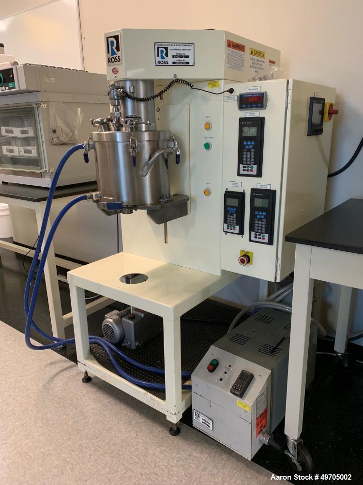 Used Ross Vera Mix, Model VMC-2. 304 Stainless Steel. Triple agitation. (1) Anchor agitator, 3-wing anchor blade, stainless steel with Teflon side scraper, 7/8" stainless steel shaft, 14-140 rpm. (1)...
