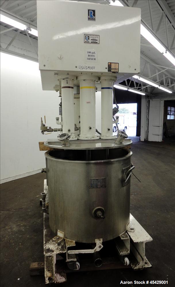 Used- Stainless Steel Ross Versa Mixer, 100 Gallon Mixing Capacity, Model PVM-10