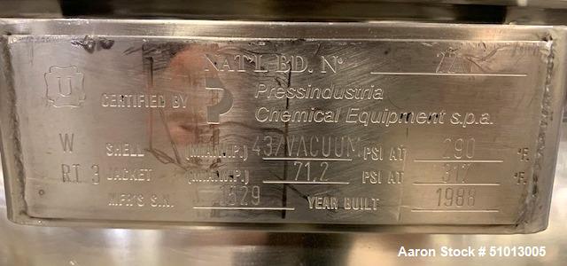 Used Ross Vacuum “Turbo Emulsifier” Reactor/Kettle, Model TE3-100