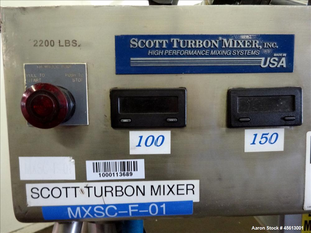 Used- Stainless Steel Scott Turbon Mixer, 6 Gallon, Triple Action