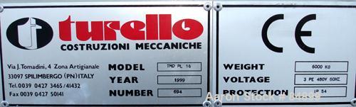 Used Turello Planetary Mixer, Model TMD/PL16, 304 Stainless Steel. Approximately 4.2 gallon capacity. 12" diameter x 9" deep jacketed 304 stainless steel mixing bowl, vacuum hood with (2) sightglasse...