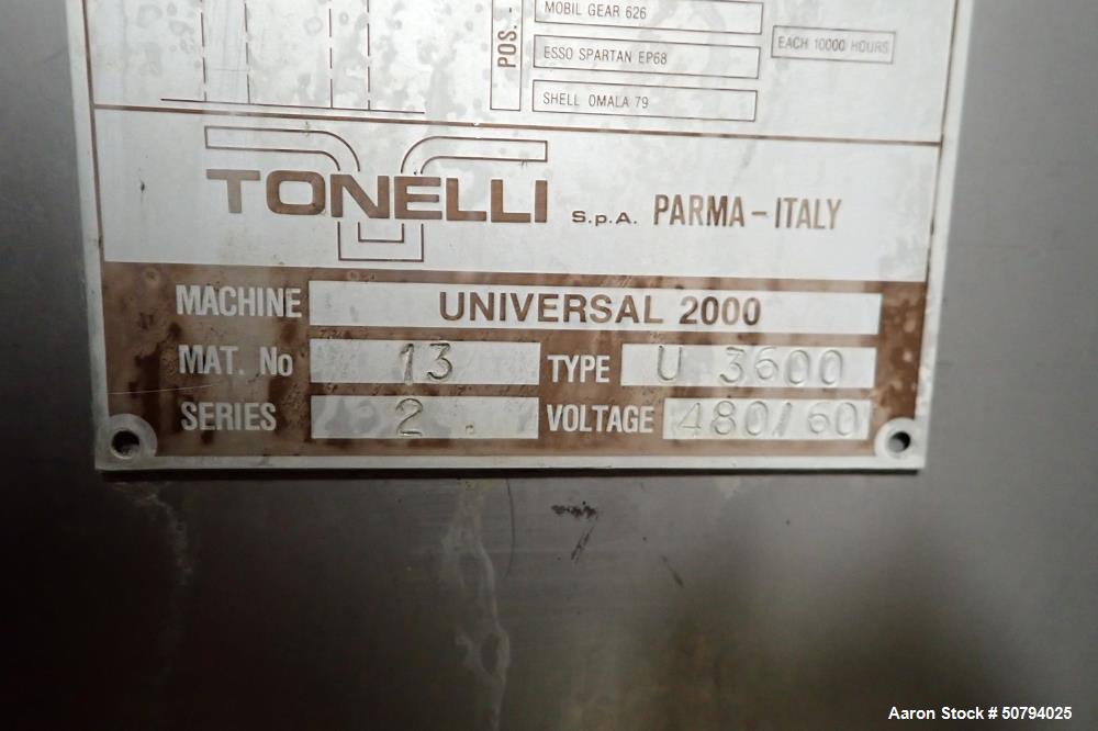 Used- Tonelli Universal 2000 U3600 Vertical Planetary Dough Mixer