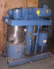 Used Ross Model HDM-10 vacuum jacketed double planetary mixer. 10 gallon capacity, stainless steel construction, stainless steel jacketed mix can, driven by a 3 hp variable speed drive, air/oil hydra...