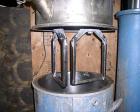 Used Ross Model HDM-10 vacuum jacketed double planetary mixer. 10 gallon capacity, stainless steel construction, stainless steel jacketed mix can, driven by a 3 hp variable speed drive, air/oil hydra...
