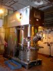 Used Ross Double Planetary Vacuum Change Can Mixer, Model HDM200, 316L stainless steel. (2) 316L stainless steel stirrers, Teflon scraper blade on bottom of one stirrer. Driven by an approximately 50...