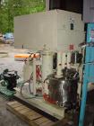 Used Ten Gallon Ross Model PVM 10 Triple Shaft Mixer. Stainless steel construction. 1.5 hp rotor/stator, 3 hp sweep, 5 hp disperser, jacketed, vacuum rated, 208-230/460V, 3 ph, 60 hz. 18