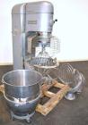 Used Hobart All Purpose Mixer, Model V1401, 140 Quart Capacity. (4) Fixed speeds with timer, approximate agitator rpm 46, 80, 150, and 265. Includes a wire stainless steel bowl guard, power bowl lift...