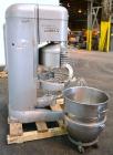Used Hobart All Purpose Mixer, Model V1401, 140 Quart Capacity. (4) Fixed speeds with timer, approximate agitator rpm 46, 80, 150, and 265. Includes a wire stainless steel bowl guard, power bowl lift...