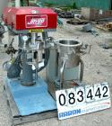 USED: Jaygo Dual Shaft Variable Speed Mixer, model DSVS 1/0.5, 316 stainless steel. Change can design. 2 gallon working capacity, 3.5 total. (1) 10-1/2