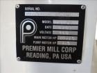 Used Premier Mill Triple Shaft Hidrobot Planetary Mixer, Model MPVDV-360. Approximately 96 gallon total capacity. 304 stainless steel contact parts. With (3) jacketed mix cans, each approx. 31 