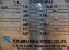 USED: Tokushu Kika Triple Shaft Vacuum Disperser/Kneader Combimix Mixer, model 38L-10, 304 stainless steel. Approximate 10 gallon working capacity. Jacketed can 10-3/4