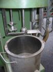 USED: Turello 2.5 gallon vacuum dual shaft mixer, stainless steel, model TMD-10 (5.20.2SV). Dual shaft vacuum mixer with can, stainless steel construction, 10 liter (approx 2.5 gallon) working capaci...