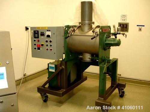 Used Littleford Mixer, model FKM 130, stainless steel construction, 4.6 cubic foot working capacity, 2.8 cubic foot working capcity, with 10 hp 230/460 volt high speed chopper, 7.5 hp 230/460 volt ma...