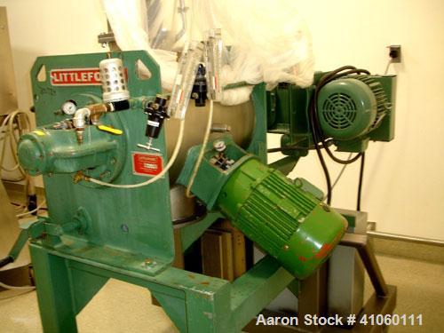 Used Littleford Mixer, model FKM 130, stainless steel construction, 4.6 cubic foot working capacity, 2.8 cubic foot working capcity, with 10 hp 230/460 volt high speed chopper, 7.5 hp 230/460 volt ma...