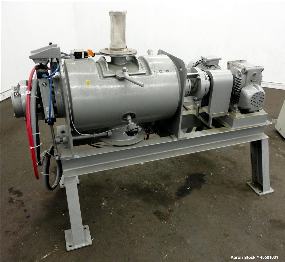 Used Plow Mixer, 304 Stainless Steel, Jacketed, approximately 1.76 Cubic Feet