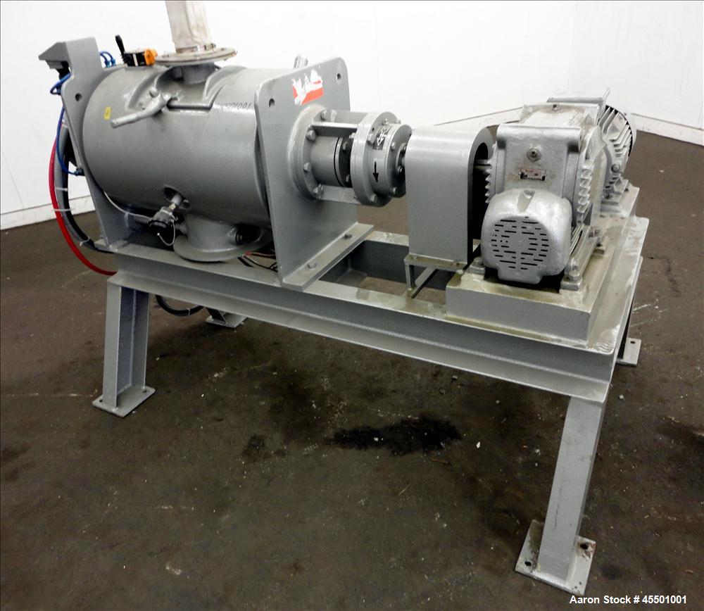 Used Plow Mixer, 304 Stainless Steel, Jacketed, approximately 1.76 Cubic Feet