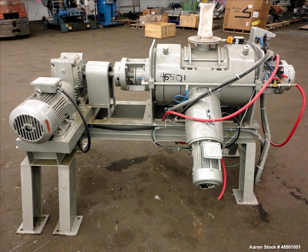Used Plow Mixer, 304 Stainless Steel, Jacketed, approximately 1.76 Cubic Feet