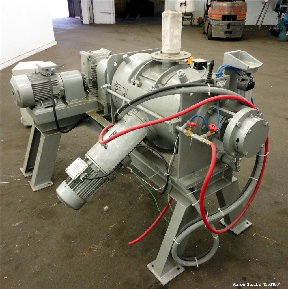 Used Plow Mixer, 304 Stainless Steel, Jacketed, approximately 1.76 Cubic Feet