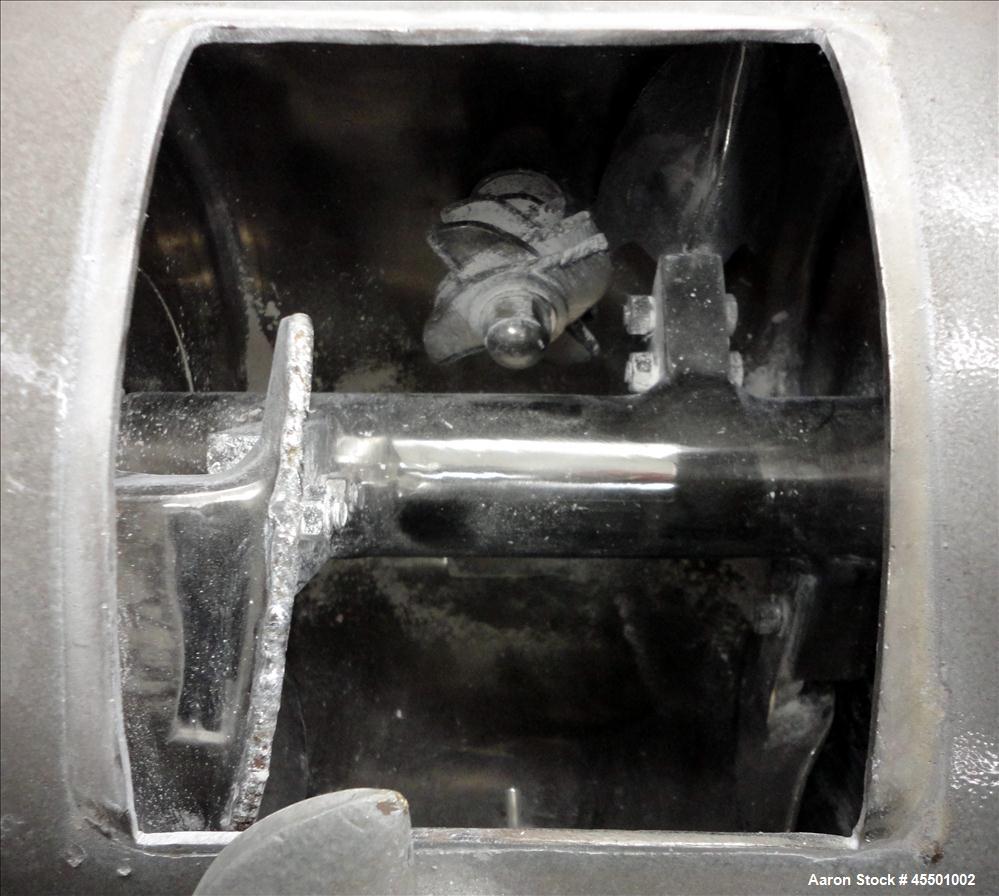 Used Plow Mixer, 304 Stainless Steel, Non-Jacketed, approximately 0.64 Cubic Feet