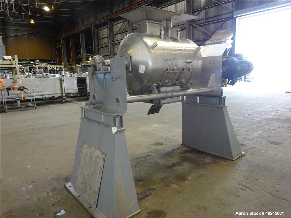 Used Plow Mixer, Approximately 20 Cubic Feet, 316 Stainless steel.