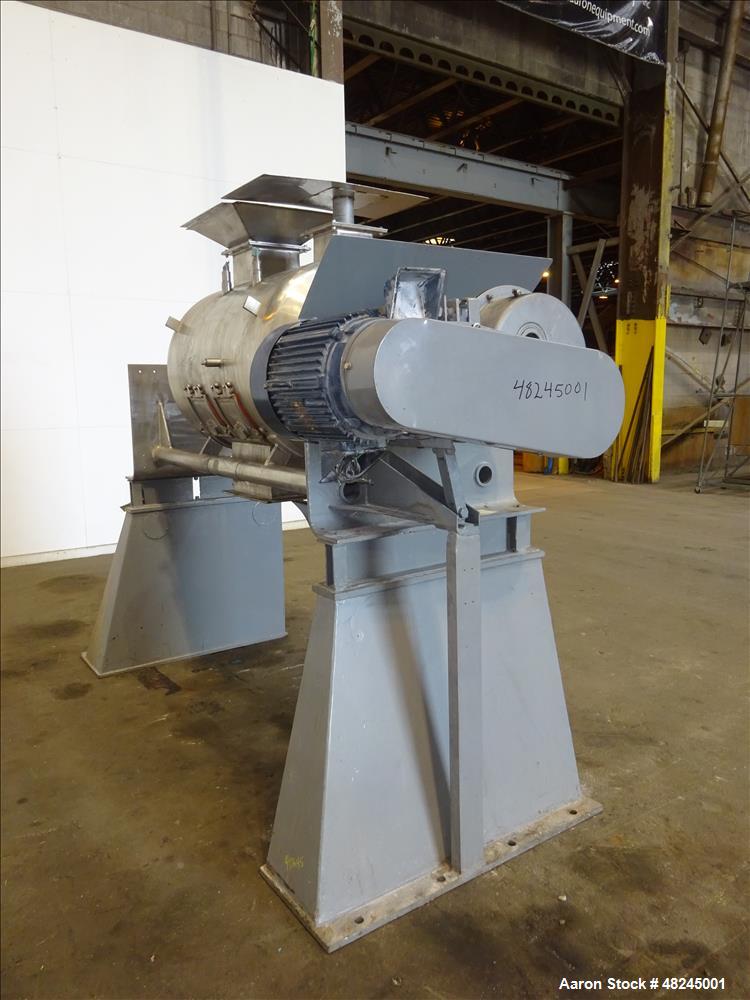 Used Plow Mixer, Approximately 20 Cubic Feet, 316 Stainless steel.