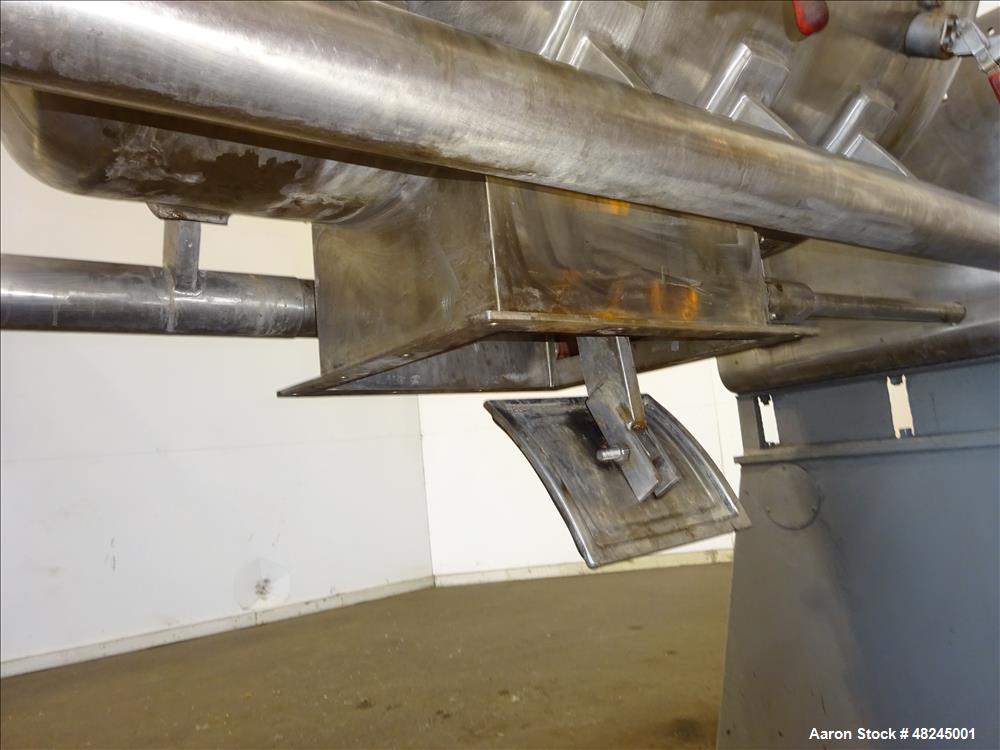 Used Plow Mixer, Approximately 20 Cubic Feet, 316 Stainless steel.
