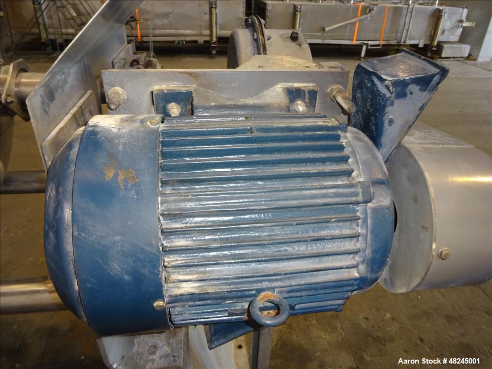 Used Plow Mixer, Approximately 20 Cubic Feet, 316 Stainless steel.