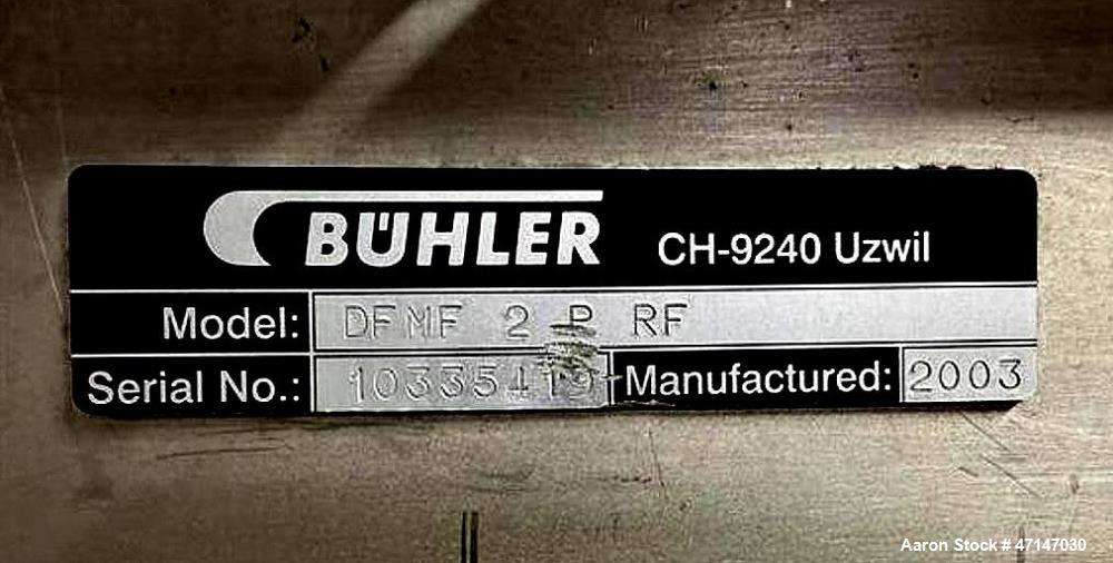 Used Buhler DFMF-2-P-RF Stainless Steel Plow Mixer with HMI Controls – 12.8 Cu. Ft. Capacity