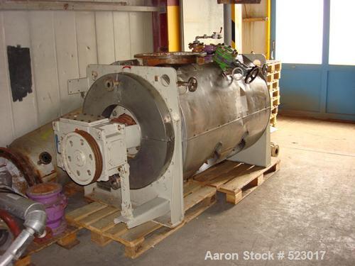 USED: Drais plow mixer, type TR 1000 FM1, carbon steel. Working capacity 35.35 cubic feet (1000 liter). Jacketed, rated inside for 87 psi (6 bar). Feeding room for vacuum -1 bar. 400/230 volt/50 cycl...