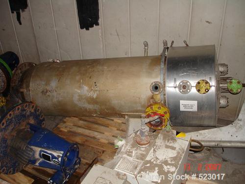 USED: Drais plow mixer, type TR 1000 FM1, carbon steel. Working capacity 35.35 cubic feet (1000 liter). Jacketed, rated inside for 87 psi (6 bar). Feeding room for vacuum -1 bar. 400/230 volt/50 cycl...
