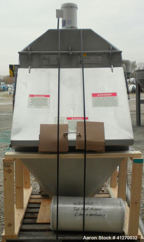 Used American Process Cylinrical Plow Mixer, Model CPB-135, 135 Cubic Feet Working Capacity (220 total), 304 Stainless Steel. 304 stainless steel jacket, chamber 56" diameter x 156" long, Internal ra...