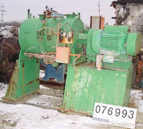 USED: J H Day turbulent mixer, size 25, carbon steel, chrome plated. 22.3 cubic foot total capacity. Carbon steel jacketed chamber 32" diameter x 48" straight side. 6" diameter shaft with 3 bolt-on p...