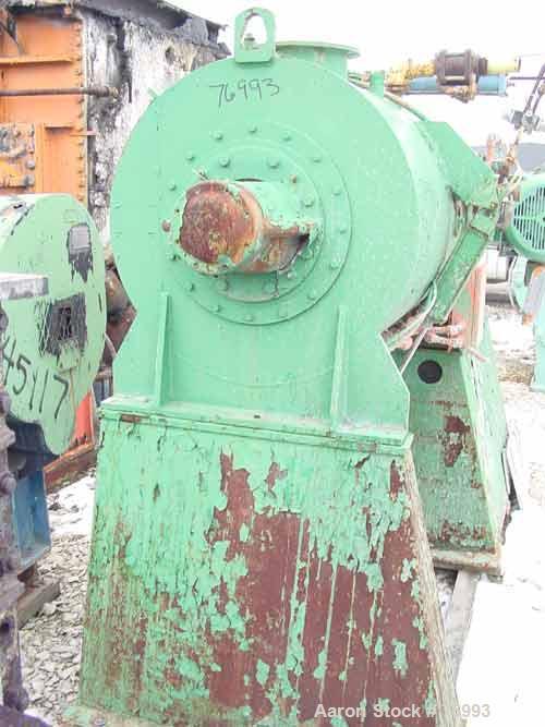 USED: J H Day turbulent mixer, size 25, carbon steel, chrome plated. 22.3 cubic foot total capacity. Carbon steel jacketed chamber 32" diameter x 48" straight side. 6" diameter shaft with 3 bolt-on p...