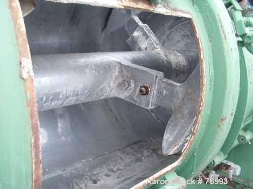 USED: J H Day turbulent mixer, size 25, carbon steel, chrome plated. 22.3 cubic foot total capacity. Carbon steel jacketed chamber 32" diameter x 48" straight side. 6" diameter shaft with 3 bolt-on p...